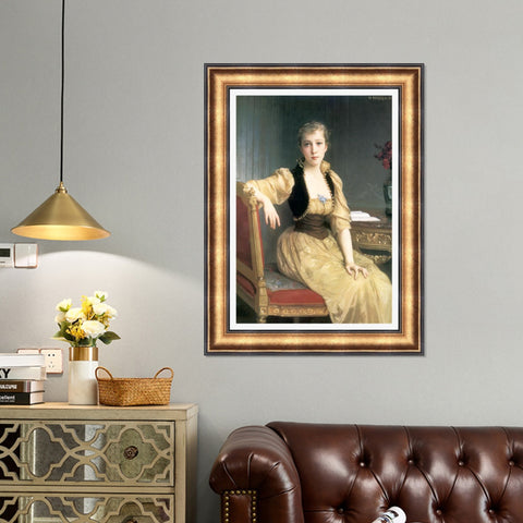 INVIN ART Framed Canvas Art Giclee Print Portrait of Lady Maxwell by William Adolphe Bouguereau Wall Art Living Room Home Office Decorations