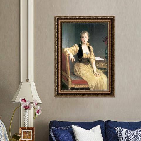 INVIN ART Framed Canvas Art Giclee Print Portrait of Lady Maxwell by William Adolphe Bouguereau Wall Art Living Room Home Office Decorations