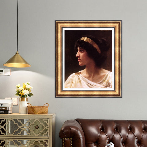 INVIN ART Framed Canvas Art Giclee Print Irène by William Adolphe Bouguereau Wall Art Living Room Home Office Decorations