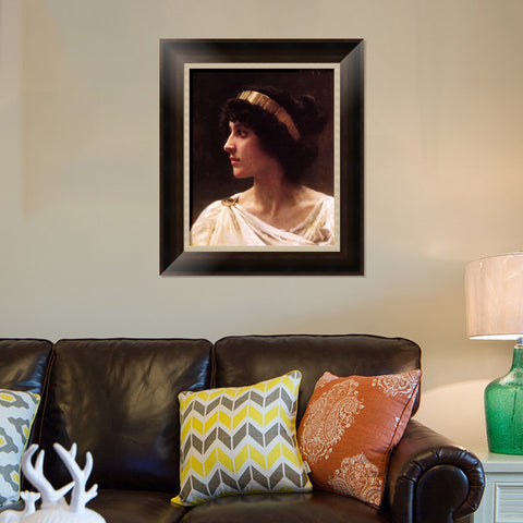 INVIN ART Framed Canvas Art Giclee Print Irène by William Adolphe Bouguereau Wall Art Living Room Home Office Decorations