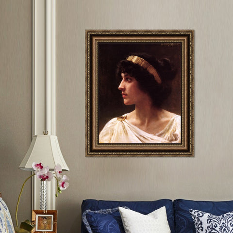 INVIN ART Framed Canvas Art Giclee Print Irène by William Adolphe Bouguereau Wall Art Living Room Home Office Decorations