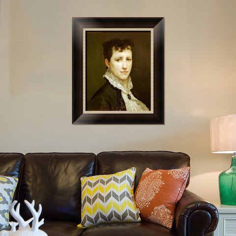 INVIN ART Framed Canvas Art Giclee Print Portrait of Miss Elizabeth Gardner by William Adolphe Bouguereau Wall Art Living Room Home Office Decorations
