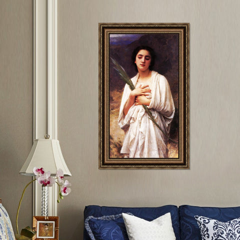 INVIN ART Framed Canvas Art Giclee Print The Palm Leaf by William Adolphe Bouguereau Wall Art Living Room Home Office Decorations