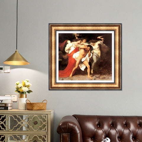 INVIN ART Framed Canvas Art Giclee Print Orestes Pursued by the Furies by William Adolphe Bouguereau Wall Art Living Room Home Office Decorations