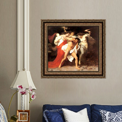 INVIN ART Framed Canvas Art Giclee Print Orestes Pursued by the Furies by William Adolphe Bouguereau Wall Art Living Room Home Office Decorations