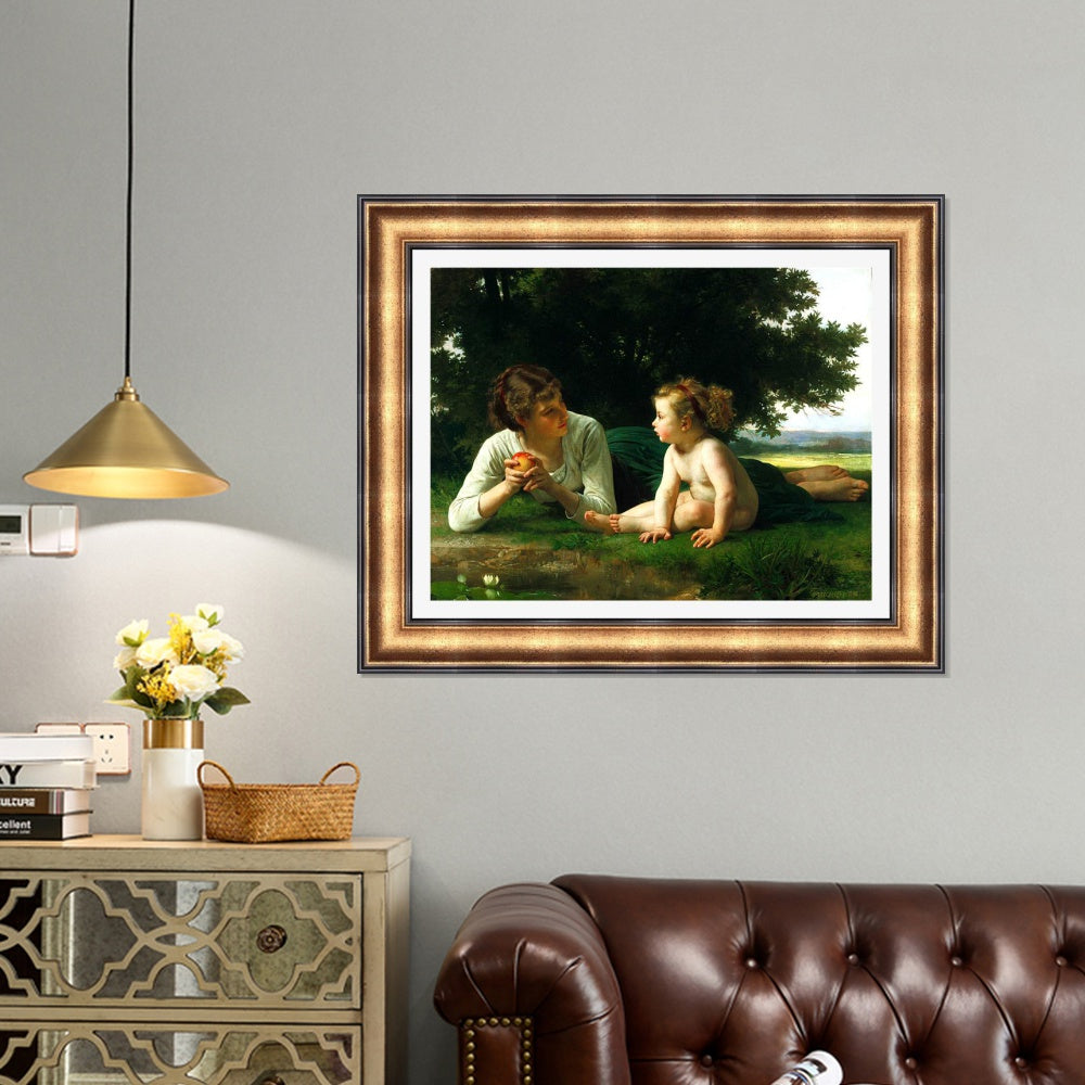 INVIN ART Framed Canvas Art Giclee Print Tentation by the Furies by William Adolphe Bouguereau Wall Art Living Room Home Office Decorations