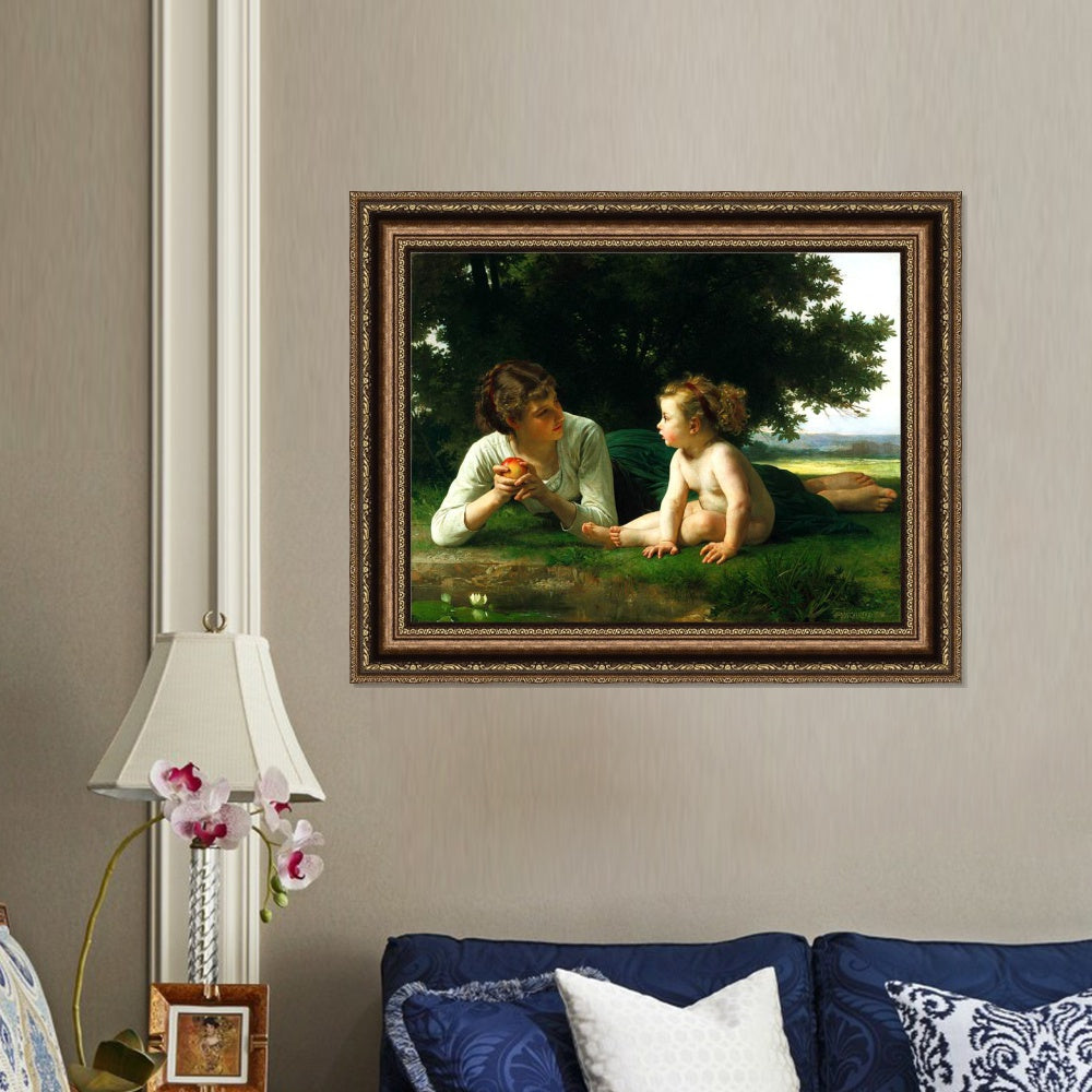 INVIN ART Framed Canvas Art Giclee Print Tentation by the Furies by William Adolphe Bouguereau Wall Art Living Room Home Office Decorations