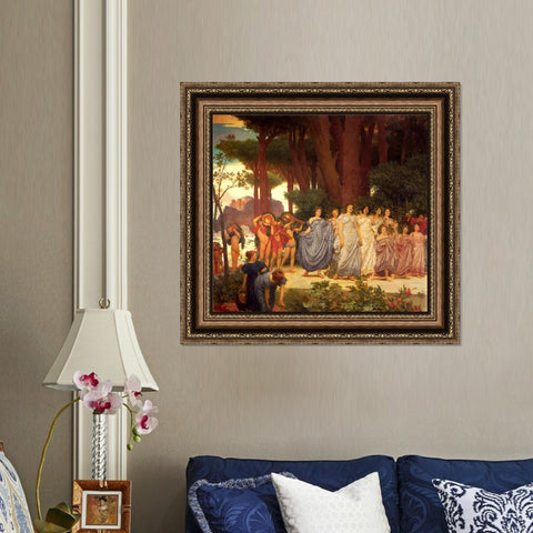 INVIN ART Framed Canvas Art Giclee Print Series#149 by William Adolphe Bouguereau Wall Art Living Room Home Office Decorations