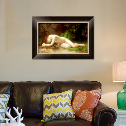 INVIN ART Framed Canvas Art Giclee Print Biblis by William Adolphe Bouguereau Wall Art Living Room Home Office Decorations
