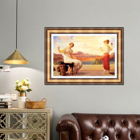 INVIN ART Framed Canvas Art Giclee Print Series#157 by William Adolphe Bouguereau Wall Art Living Room Home Office Decorations