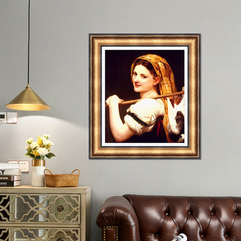 INVIN ART Framed Canvas Art Giclee Print Returned from the Market by the Furies by William Adolphe Bouguereau Wall Art Living Room Home Office Decorations