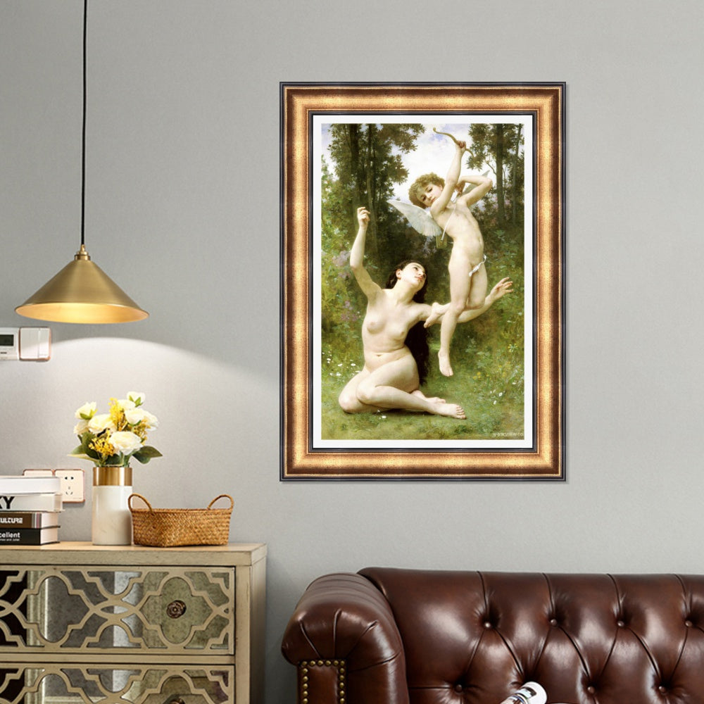 INVIN ART Framed Canvas Art Giclee Print Angles#165 by William Adolphe Bouguereau Wall Art Living Room Home Office Decorations