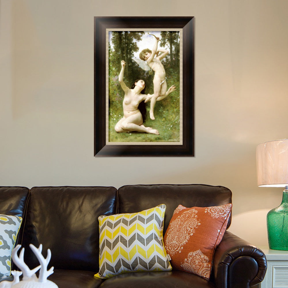 INVIN ART Framed Canvas Art Giclee Print Angles#165 by William Adolphe Bouguereau Wall Art Living Room Home Office Decorations