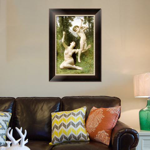 INVIN ART Framed Canvas Art Giclee Print Angles#165 by William Adolphe Bouguereau Wall Art Living Room Home Office Decorations
