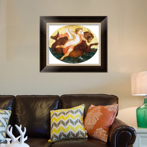 INVIN ART Framed Canvas Art Giclee Print Series#180 by the Furies by William Adolphe Bouguereau Wall Art Living Room Home Office Decorations