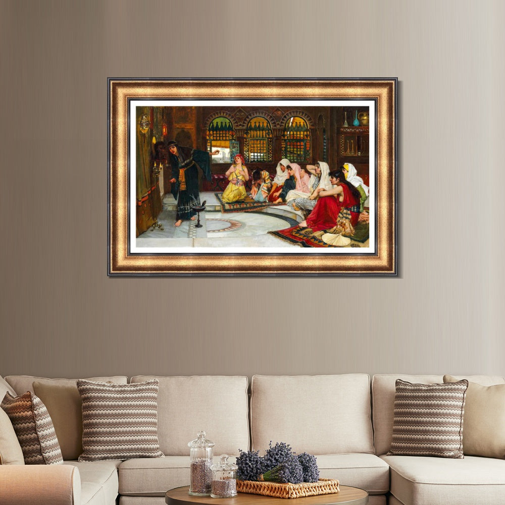 INVIN ART Framed Canvas Art Giclee Print Consulting the Oracle by John William Waterhouse Wall Art