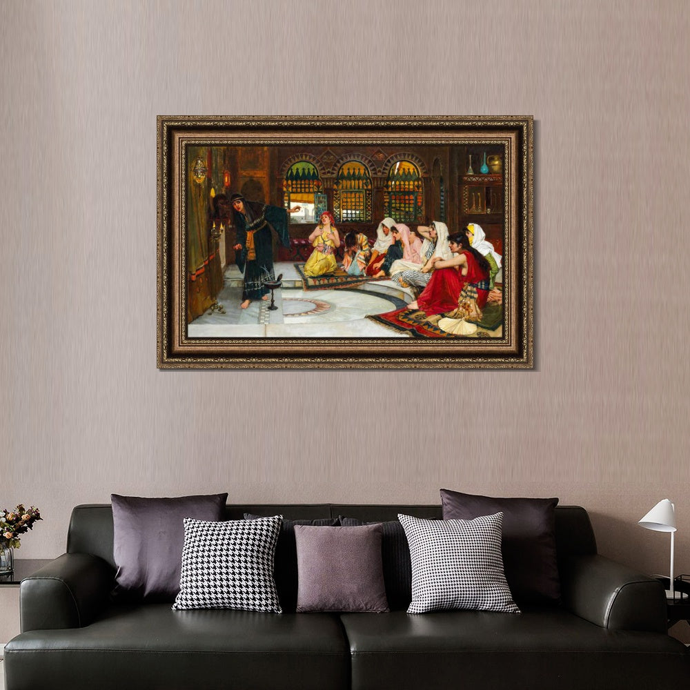 INVIN ART Framed Canvas Art Giclee Print Consulting the Oracle by John William Waterhouse Wall Art
