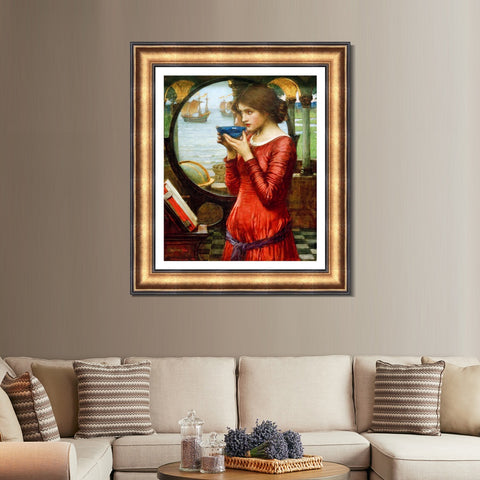 INVIN ART Framed Canvas Art Giclee Print Destiny 1900 by John William Waterhouse Wall Art Living Room Home Office Decorations