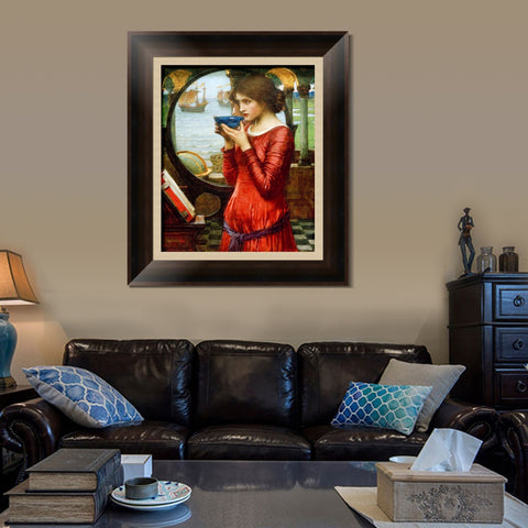 INVIN ART Framed Canvas Art Giclee Print Destiny 1900 by John William Waterhouse Wall Art Living Room Home Office Decorations