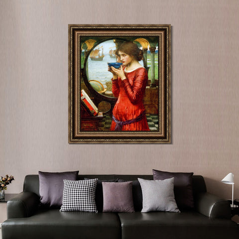 INVIN ART Framed Canvas Art Giclee Print Destiny 1900 by John William Waterhouse Wall Art Living Room Home Office Decorations