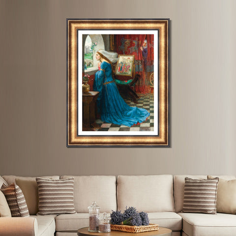 INVIN ART Framed Canvas Art Giclee Print Rosamund by John William Waterhouse Wall Art Living Room Home Office Decorations