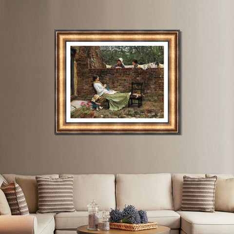 INVIN ART Framed Canvas Art Giclee Print Series#010 by John William Waterhouse Wall Art Living Room Home Office Decorations