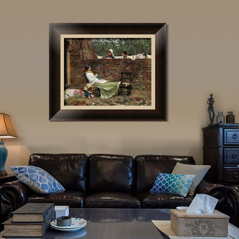 INVIN ART Framed Canvas Art Giclee Print Series#010 by John William Waterhouse Wall Art Living Room Home Office Decorations