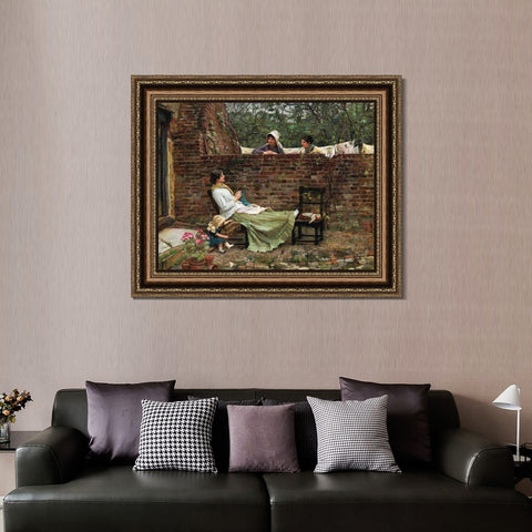 INVIN ART Framed Canvas Art Giclee Print Series#010 by John William Waterhouse Wall Art Living Room Home Office Decorations