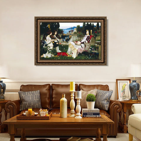 INVIN ART Framed Canvas Art Giclee Print Saint Cecilia 1895 by John William Waterhouse Wall Art Living Room Home Office Decorations