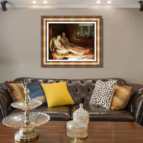 INVIN ART Framed Canvas Art Giclee Print Sleep and His Half-Brother Death 1874 by John William Waterhouse Wall Art Living Room Home Office Decorations