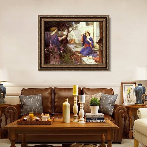 INVIN ART Framed Canvas Art Giclee Print Series#016 by John William Waterhouse Wall Art Living Room Home Office Decorations