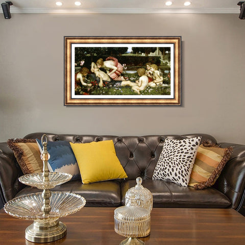 INVIN ART Framed Canvas Art Giclee Print Series#017 by John William Waterhouse Wall Art Living Room Home Office Decorations