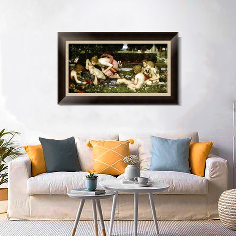 INVIN ART Framed Canvas Art Giclee Print Series#017 by John William Waterhouse Wall Art Living Room Home Office Decorations