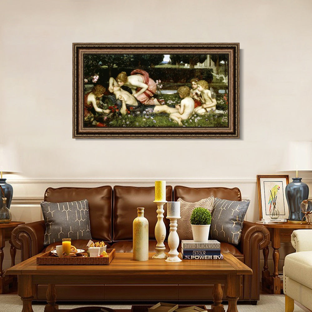 INVIN ART Framed Canvas Art Giclee Print Series#017 by John William Waterhouse Wall Art