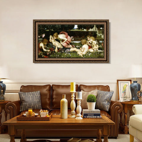 INVIN ART Framed Canvas Art Giclee Print Series#017 by John William Waterhouse Wall Art Living Room Home Office Decorations