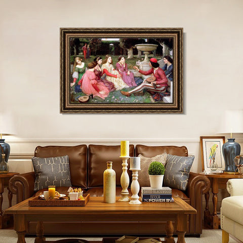 INVIN ART Framed Canvas Art Giclee Print Series#020 by John William Waterhouse Wall Art Living Room Home Office Decorations