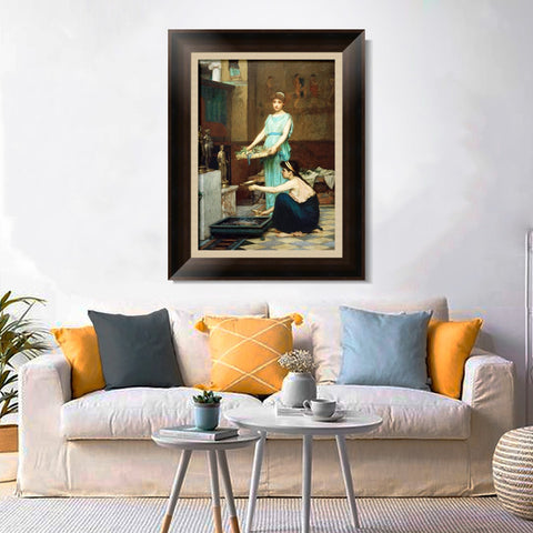 INVIN ART Framed Canvas Art Giclee Print Series#023 by John William Waterhouse Wall Art Living Room Home Office Decorations