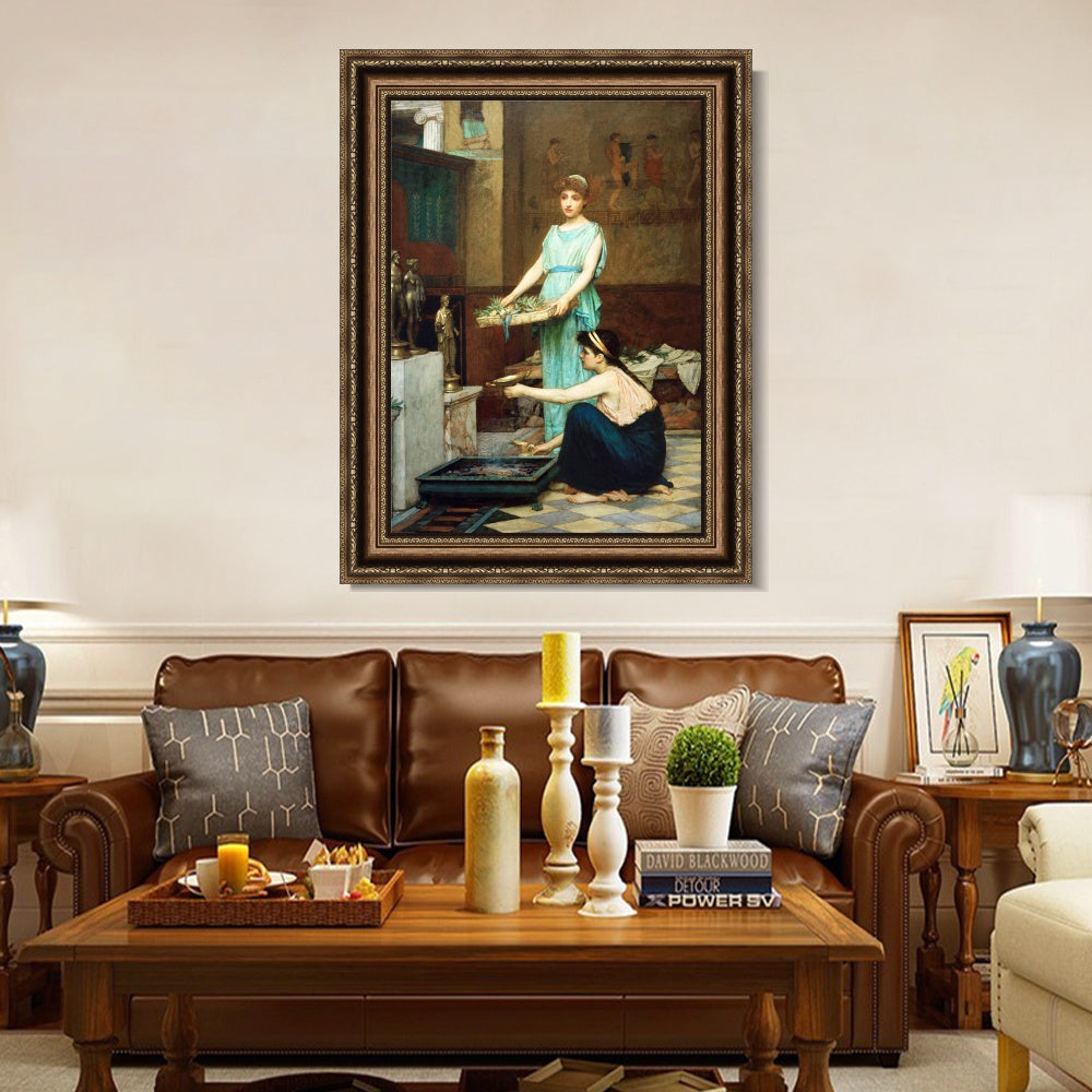 INVIN ART Framed Canvas Art Giclee Print Series#023 by John William Waterhouse Wall Art