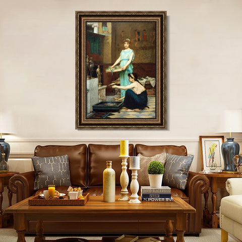 INVIN ART Framed Canvas Art Giclee Print Series#023 by John William Waterhouse Wall Art Living Room Home Office Decorations