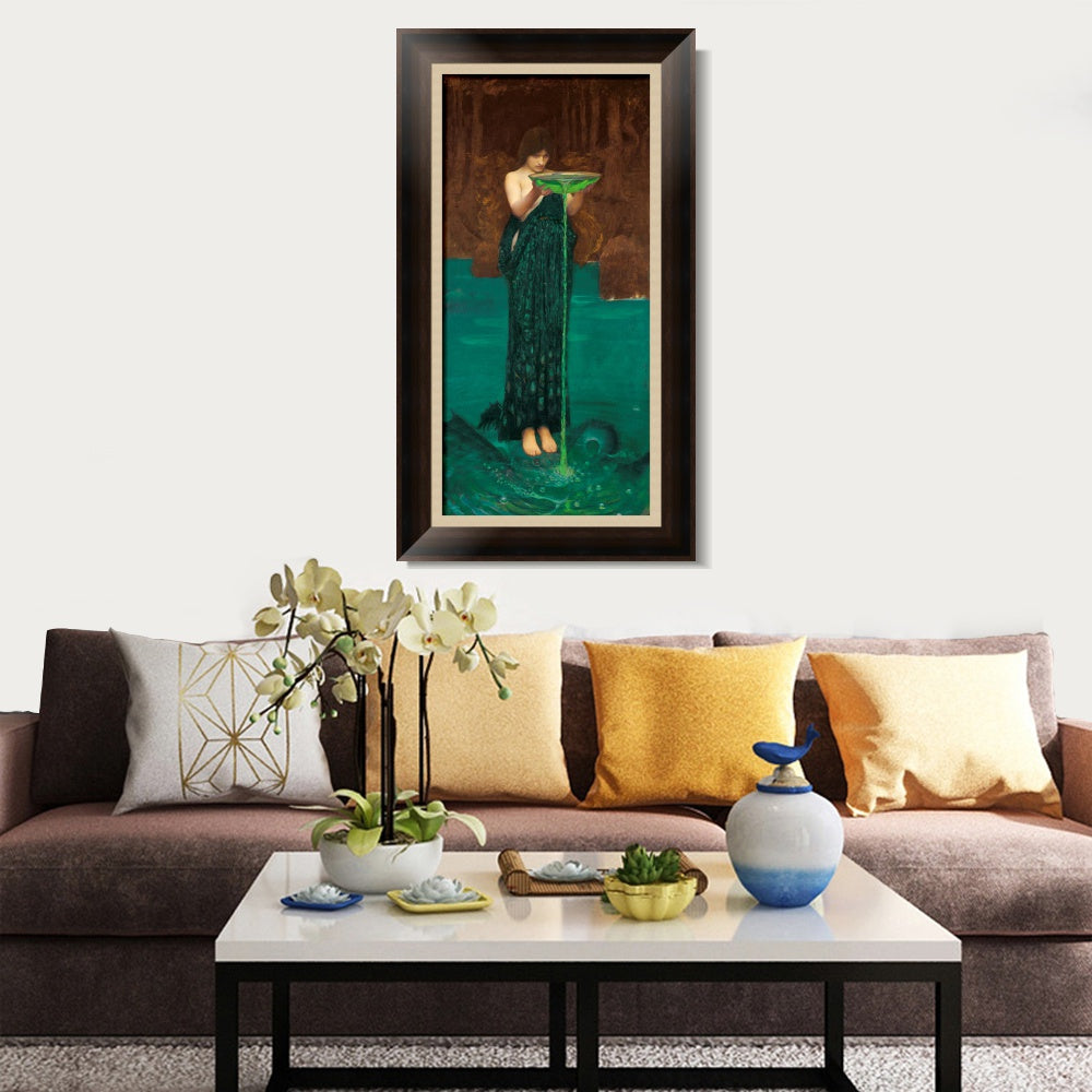 INVIN ART Framed Canvas Art Giclee Print Circe Invidiosa 1892 by John William Waterhouse Wall Art