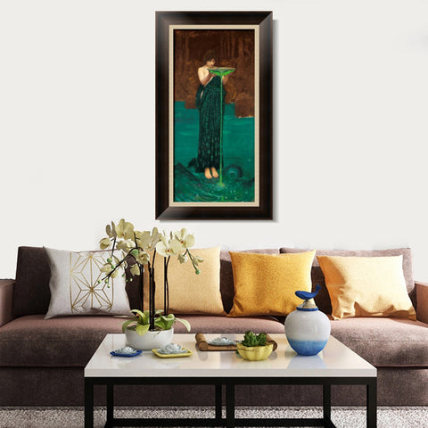 INVIN ART Framed Canvas Art Giclee Print Circe Invidiosa 1892 by John William Waterhouse Wall Art Living Room Home Office Decorations