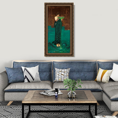 INVIN ART Framed Canvas Art Giclee Print Circe Invidiosa 1892 by John William Waterhouse Wall Art Living Room Home Office Decorations
