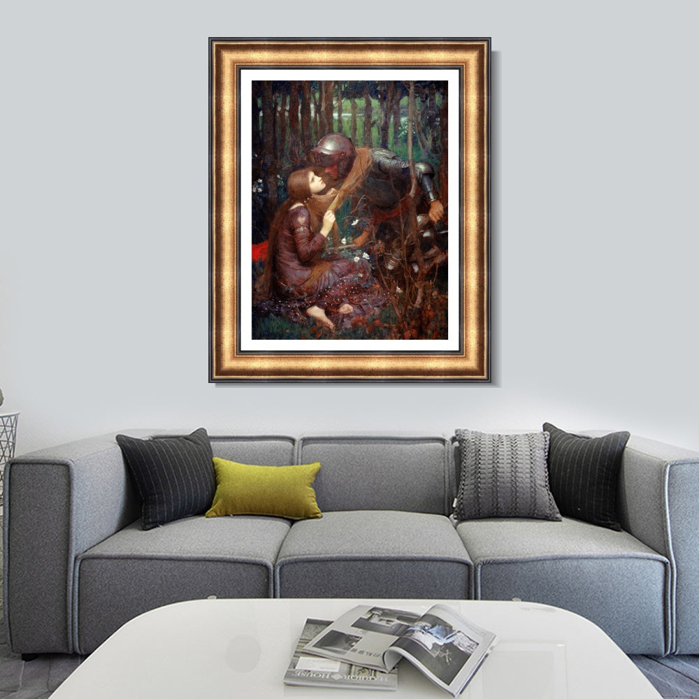 INVIN ART Framed Canvas Art Giclee Print La Belle Dame Sans Merci by John William Waterhouse Wall Art