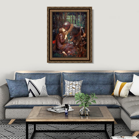 INVIN ART Framed Canvas Art Giclee Print La Belle Dame Sans Merci by John William Waterhouse Wall Art Living Room Home Office Decorations
