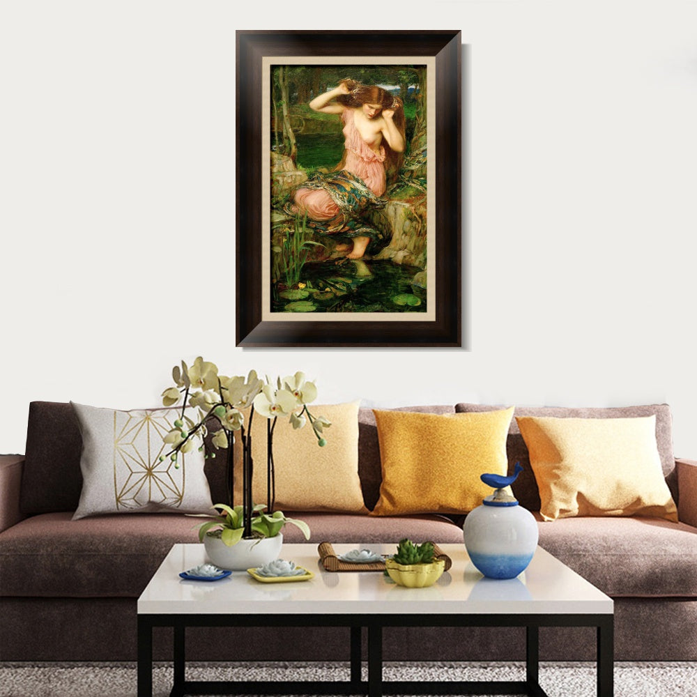 INVIN ART Framed Canvas Art Giclee Print Lamia by John William Waterhouse Wall Art