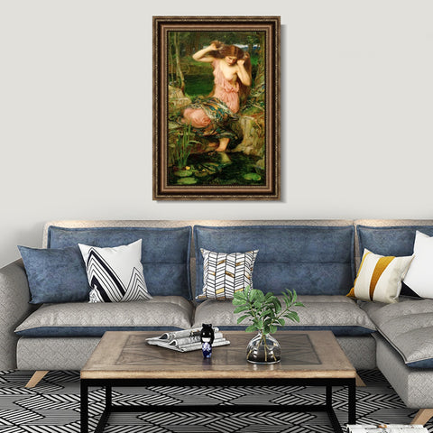 INVIN ART Framed Canvas Art Giclee Print Series#035 by John William Waterhouse Wall Art Living Room Home Office Decorations