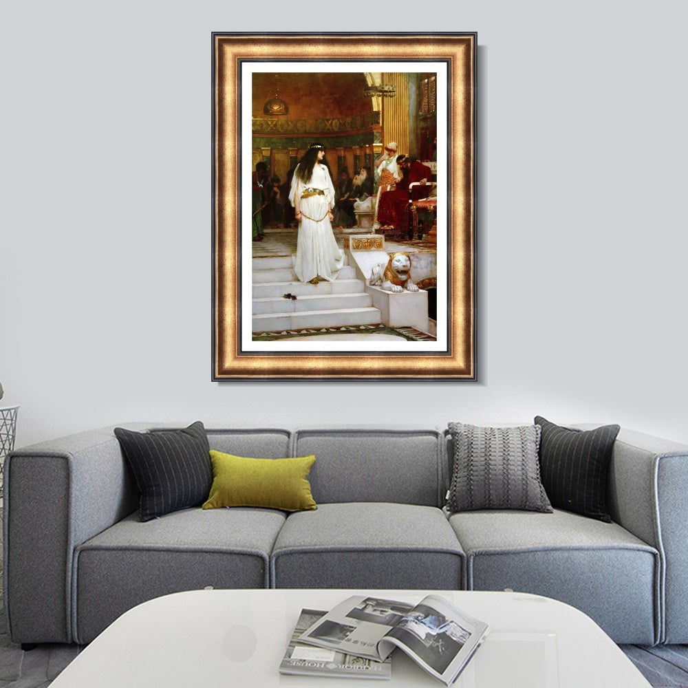 INVIN ART Framed Canvas Art Giclee Print Mariamne Leaving The Judgement Seat of Herod by John William Waterhouse Wall Art