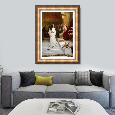 INVIN ART Framed Canvas Art Giclee Print Mariamne Leaving The Judgement Seat of Herod by John William Waterhouse Wall Art Living Room Home Office Decorations