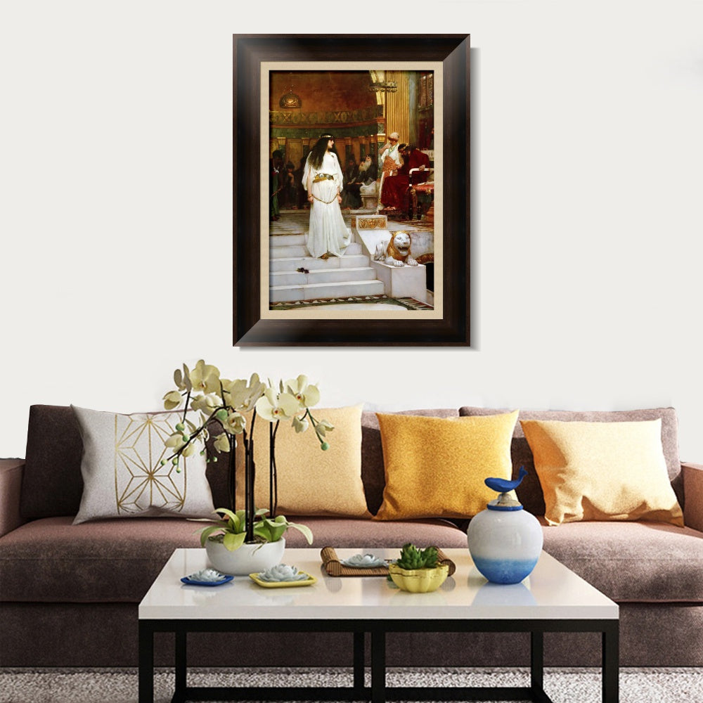 INVIN ART Framed Canvas Art Giclee Print Mariamne Leaving The Judgement Seat of Herod by John William Waterhouse Wall Art