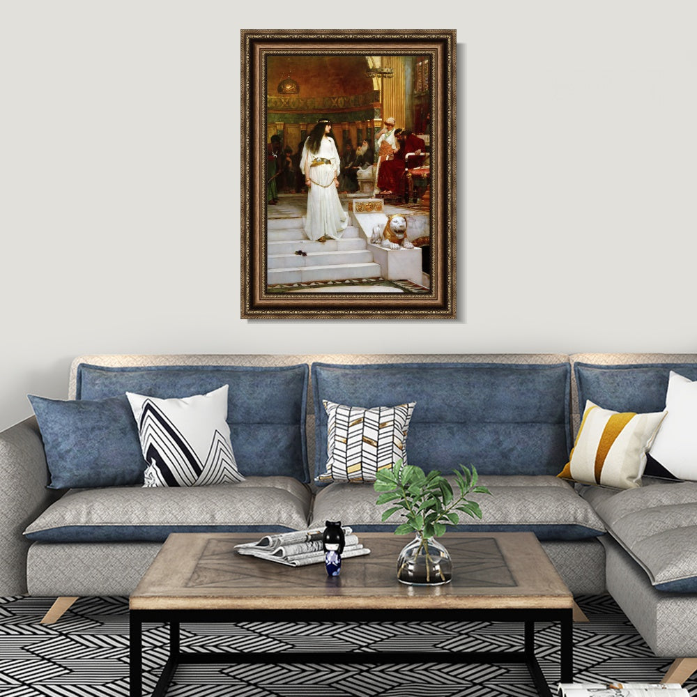 INVIN ART Framed Canvas Art Giclee Print Mariamne Leaving The Judgement Seat of Herod by John William Waterhouse Wall Art